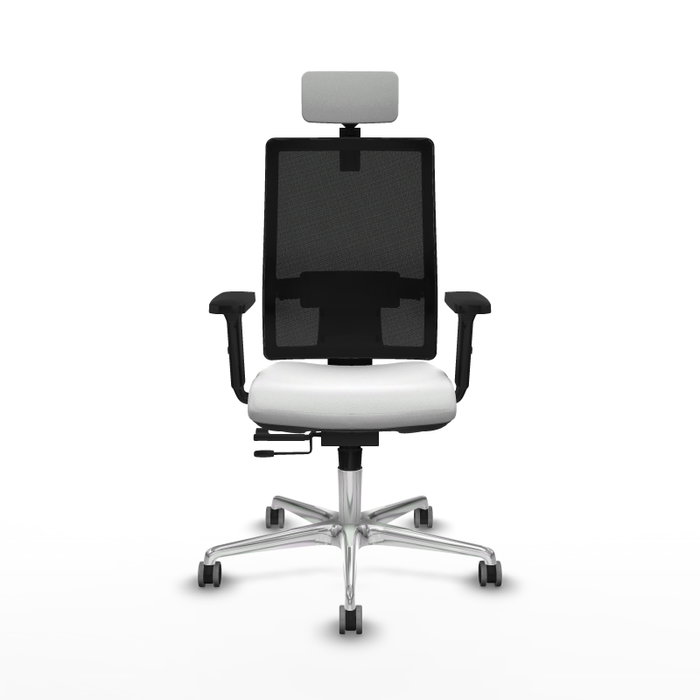 PIQUERAS Y CRESPO Silla de oficina Horna con mecanismo Sincro/Traslack, Blanco y Negro
