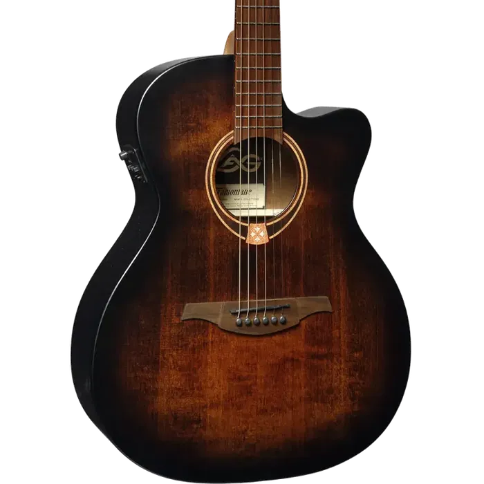 LAG Tramontane 70 A/E Guitarra Acústica Electroacústica Auditorium Cutaway Black & Brown Burst LAG Tramontane 70 A/E Guitarra Acústica Electroacústica Auditorium Cutaway Black & Brown Burst