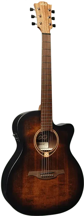 LAG Tramontane 70 A/E Guitarra Acústica Electroacústica Auditorium Cutaway Black & Brown Burst LAG Tramontane 70 A/E Guitarra Acústica Electroacústica Auditorium Cutaway Black & Brown Burst