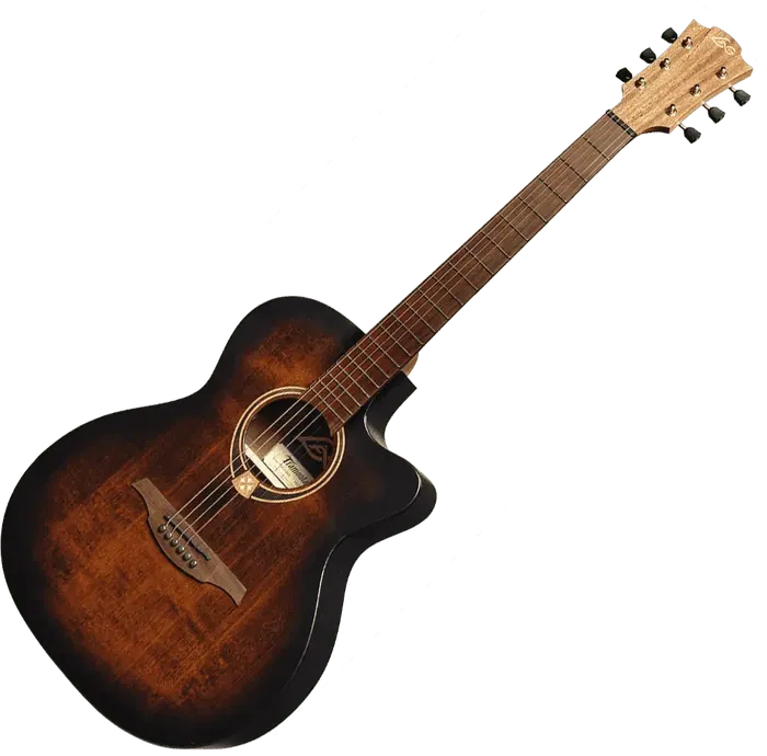 LAG Tramontane 70 A/E Guitarra Acústica Electroacústica Auditorium Cutaway Black & Brown Burst LAG Tramontane 70 A/E Guitarra Acústica Electroacústica Auditorium Cutaway Black & Brown Burst