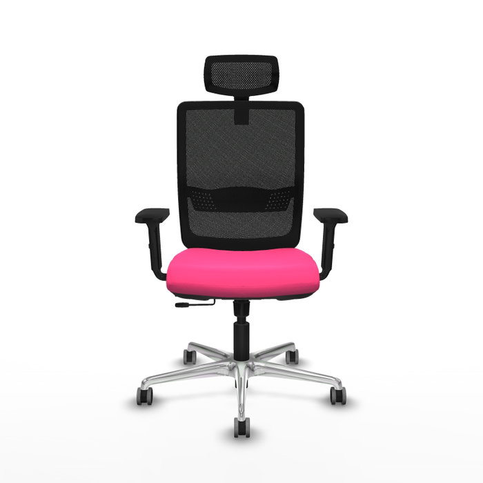 PIQUERAS Y CRESPO Silla de oficina Haches Rosa y Negro con Mecanismo Sincro/Traslack