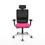 PIQUERAS Y CRESPO Silla de oficina Haches Rosa y Negro con Mecanismo Sincro/Traslack