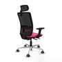 PIQUERAS Y CRESPO Silla de oficina Haches Rosa y Negro con Mecanismo Sincro/Traslack