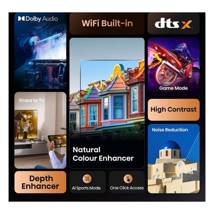 Hisense 40A4Q Smart TV LED Full HD 40" (101.6 cm) | HDR10, WiFi, VIDAA U8.5, 2x HDMI, Negro