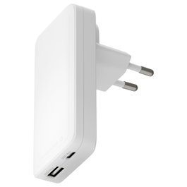 dbramante1928 Cargador USB-C 65W + USB-A 30W Slim Pro-EU/US Blanco