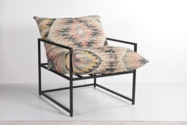 DKD Home Decor Butaca Folk Multicolor Negro 70 x 75 x 85 cm