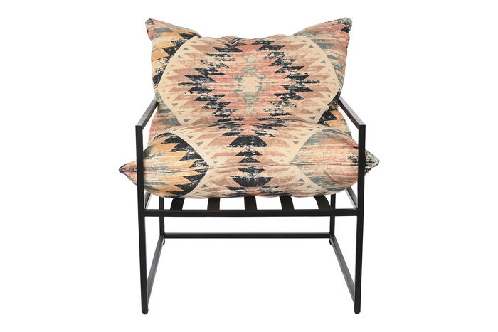 DKD Home Decor Butaca Folk Multicolor Negro 70 x 75 x 85 cm