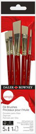 Pincel Daler Rowney Simply Oleo Mango Corto Set De 5