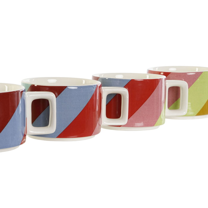 DKD Home Decor Set de Café BOLD 2023 Multicolor de 4 Piezas