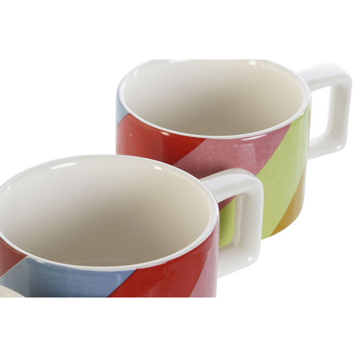 DKD Home Decor Set de Café BOLD 2023 Multicolor de 4 Piezas