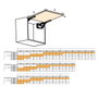 Emuca Compás para puertas elevables Altius Lift, Fuerza 560-1800 (low=L), Acero y plástico, Blanco