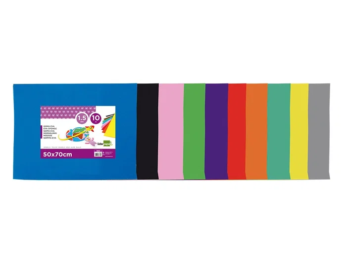 Liderpapel Goma eva 50x70cm 60g/m2 espesor 1.5mm verde Liderpapel Goma eva 50x70cm 60g/m2 espesor 1.5mm verde