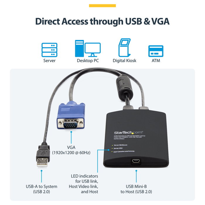 StarTech Adaptador Crash Cart USB con Transferencia de Ficheros y Captura de Vídeo Full HD Negro StarTech Adaptador Crash Cart USB con Transferencia de Ficheros y Captura de Vídeo Full HD Negro