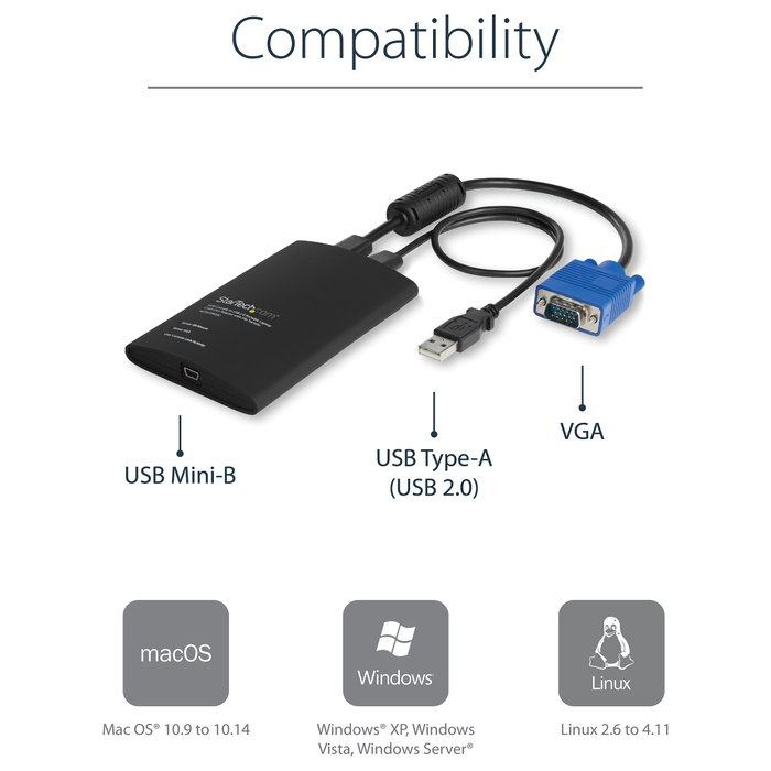 StarTech Adaptador Crash Cart USB con Transferencia de Ficheros y Captura de Vídeo Full HD Negro StarTech Adaptador Crash Cart USB con Transferencia de Ficheros y Captura de Vídeo Full HD Negro