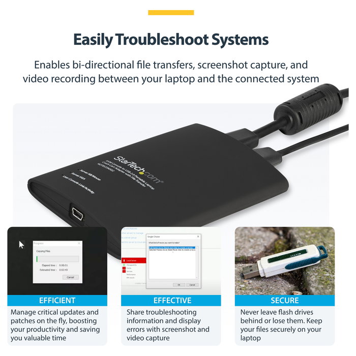 StarTech Adaptador Crash Cart USB con Transferencia de Ficheros y Captura de Vídeo Full HD Negro StarTech Adaptador Crash Cart USB con Transferencia de Ficheros y Captura de Vídeo Full HD Negro