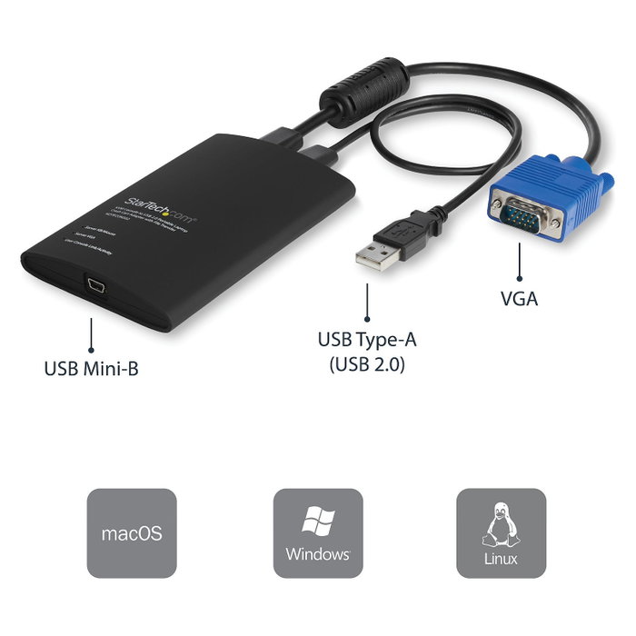 StarTech Adaptador Crash Cart USB con Transferencia de Ficheros y Captura de Vídeo Full HD Negro StarTech Adaptador Crash Cart USB con Transferencia de Ficheros y Captura de Vídeo Full HD Negro