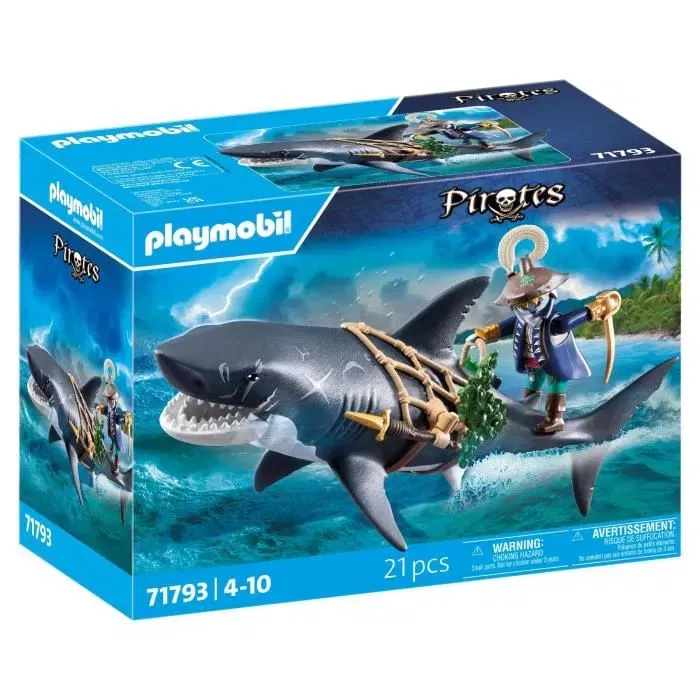 Playmobil 71793 Pirata y tiburón con mandíbula articulada Playmobil 71793 Pirata y tiburón con mandíbula articulada