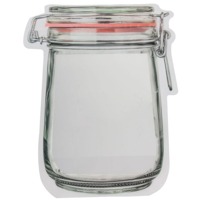 Easy Make Juego de 2 Bolsas Snack con Cierre Zip en Forma de Bote, Transparentes, 17.5x24 cm