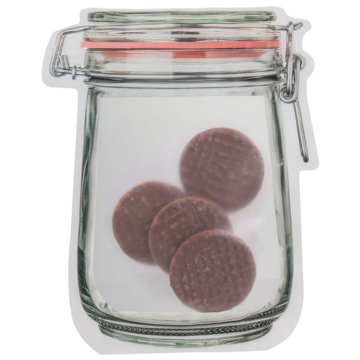 Easy Make Juego de 2 Bolsas Snack con Cierre Zip en Forma de Bote, Transparentes, 17.5x24 cm