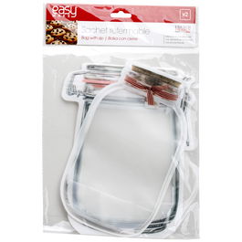 Easy Make Juego de 2 Bolsas Snack con Cierre Zip en Forma de Bote, Transparentes, 17.5x24 cm