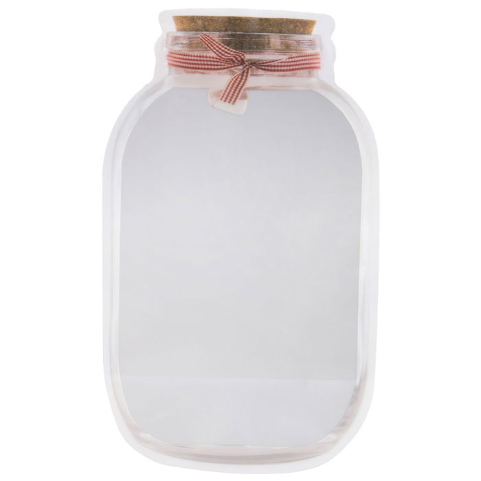 Easy Make Juego de 2 Bolsas Snack con Cierre Zip en Forma de Bote, Transparentes, 17.5x24 cm