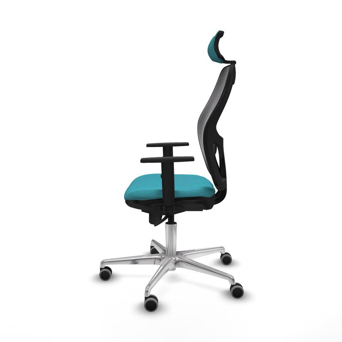 PIQUERAS Y CRESPO Silla de oficina Jorquera con mecanismo Sincro, Tela Turquesa y Malla Negra PIQUERAS Y CRESPO Silla de oficina Jorquera con mecanismo Sincro, Tela Turquesa y Malla Negra
