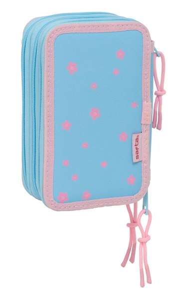 Safta Plumier Triple 37 pcs Stitch "Happy" 12,5x19,5x5,5 cm