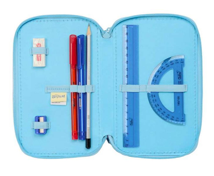 Safta Plumier Triple 37 pcs Stitch "Happy" 12,5x19,5x5,5 cm