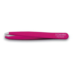 Tres Claveles Pinza de Depilar Inox Punta Cangrejo Rosa 9 cm