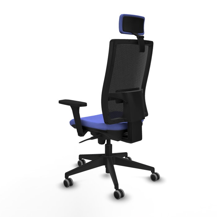 PIQUERAS Y CRESPO Silla de oficina Horna con mecanismo Sincro, Azul claro y Negro