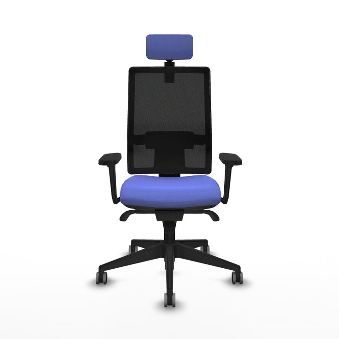 PIQUERAS Y CRESPO Silla de oficina Horna con mecanismo Sincro, Azul claro y Negro