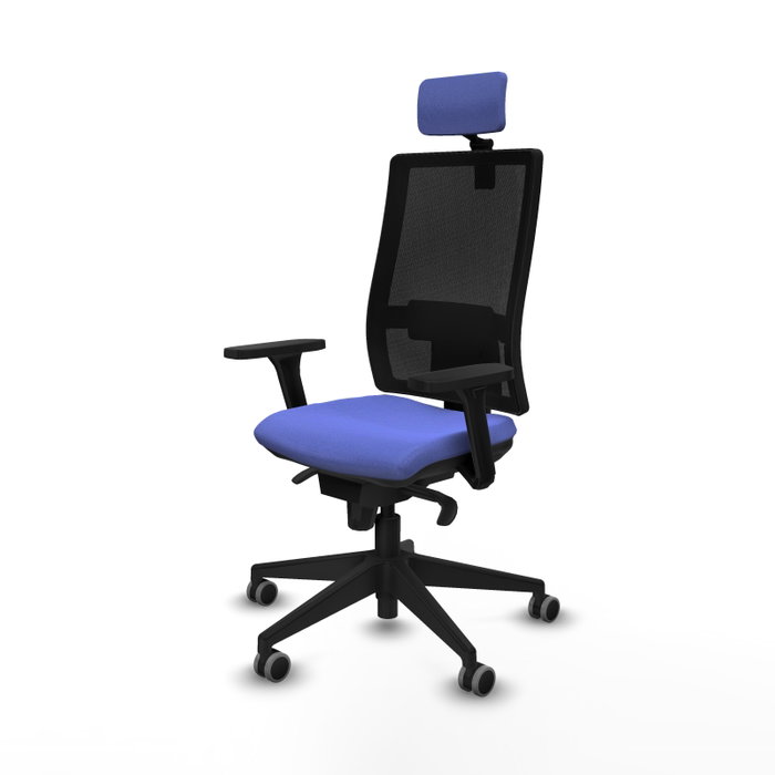 PIQUERAS Y CRESPO Silla de oficina Horna con mecanismo Sincro, Azul claro y Negro