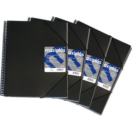 MAXIPLAS Carpeta Fundas Grafoplas Espiral PP Rígido A4 20 F. Negro (Set de 6)
