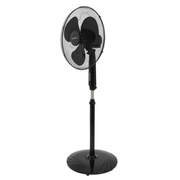 Oceanic Ventilador de Pie OCEAVP45B3, 45 W, 44 cm, 3 Velocidades, Oscilante, Inclinable, Negro