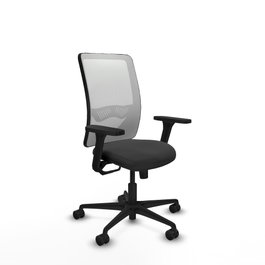PIQUERAS Y CRESPO Silla de oficina Zulema con mecanismo Sincro, Gris oscuro y Blanco