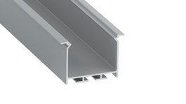 KIMERA Perfil de Aluminio HEDE Anodizado Plata con Difusor Opal y Accesorios 2,02M