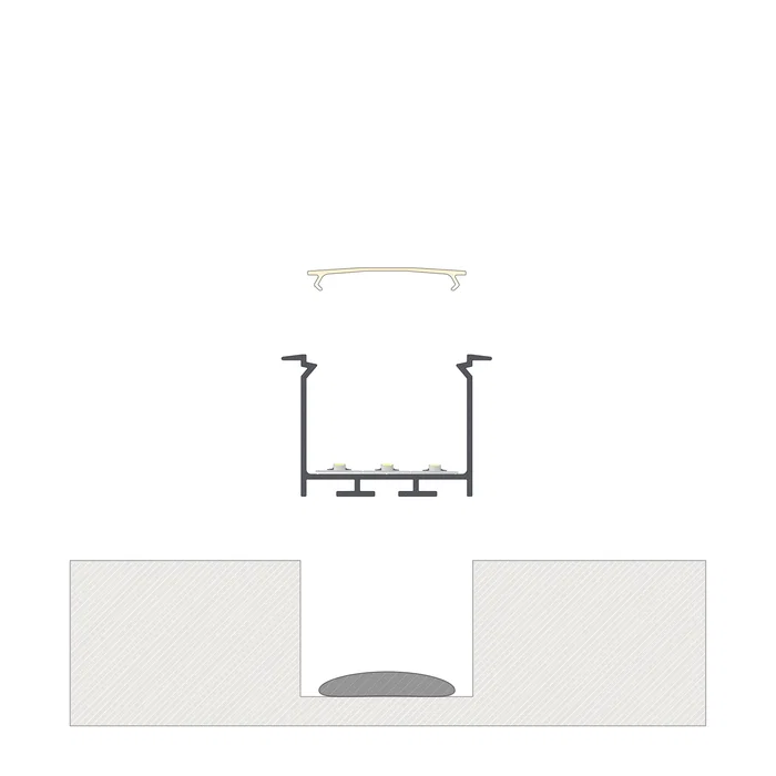 KIMERA Perfíl Aluminio HEDE Anodizado Plata con Difusor Opal, Tapones y Clips Sujección 2,02M KIMERA Perfíl Aluminio HEDE Anodizado Plata con Difusor Opal, Tapones y Clips Sujección 2,02M