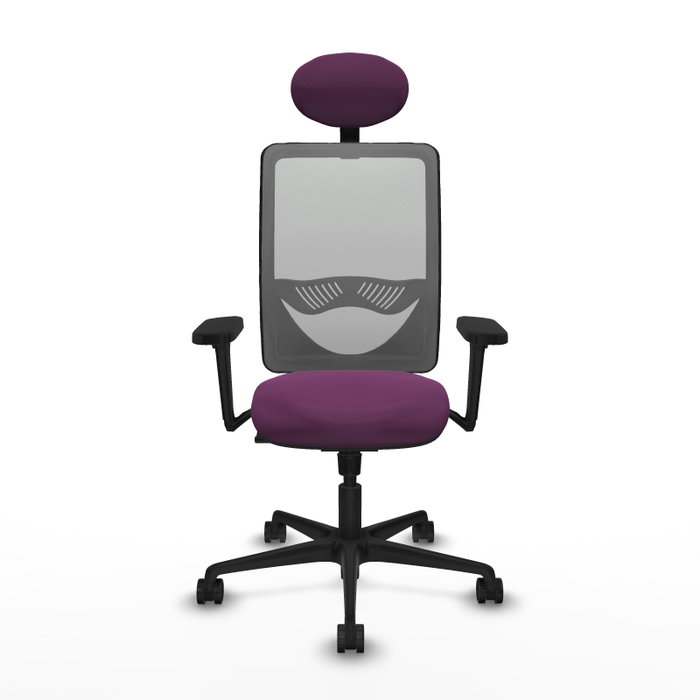 PIQUERAS Y CRESPO Silla de oficina Zulema con mecanismo Sincro, Morado y Gris