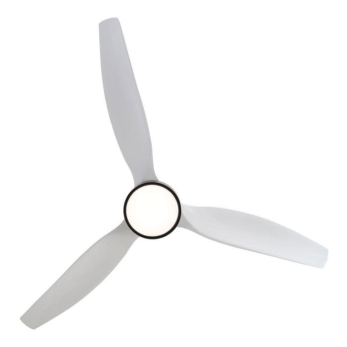 Ventilador de Techo EDM Modelo Kara con Luz LED Ajustable 3000K/4000K/6000K, Ø132 cm, 3 Aspas Blanca, Negro, 30 W, DC, 6 Velocidades, Control Remoto
