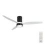 Edm Ventilador de techo Kara ø132cm Blanco/Negro con luz LED 3CCT