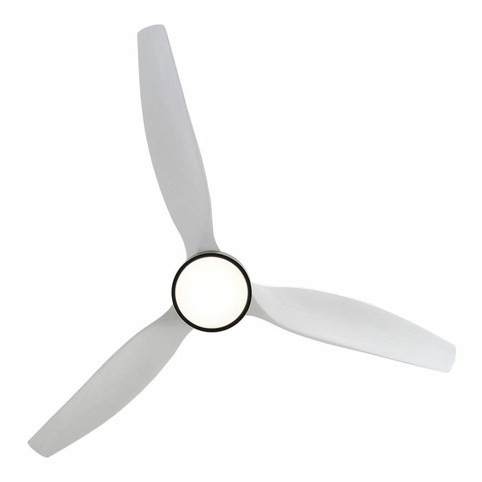 Edm Ventilador de techo Kara ø132cm Blanco/Negro con luz LED 3CCT
