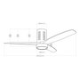 Edm Ventilador de techo Kara ø132cm Blanco/Negro con luz LED 3CCT