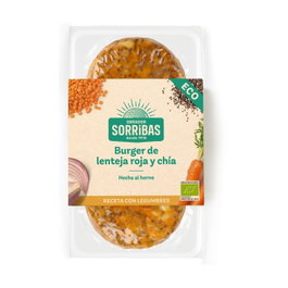 Obrador Sorribas Hamburguesa Lenteja Roja y Chía Bio 160g (2 unidades de 80g)