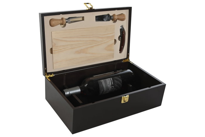 DKD Home Decor Set de 5 piezas Winery con tabla de queso Marrón oscuro