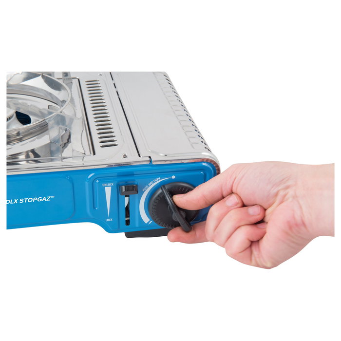 CAMPINGAZ Camp Bistro DLX Stopgaz Parrilla Portátil 1 Zona Butano 2200W 1,9 kg Azul y Plata