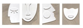 DKD Home Decor Set de 4 Cuadros Abstractos sobre Lienzo y Yeso 40x50x3 cm