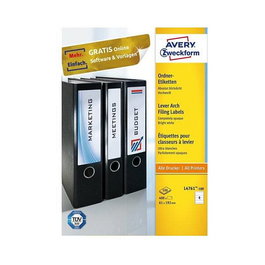 AVERY Zweckform Etiquetas para Carpetas L4761-100, Blanco, 400 unidades