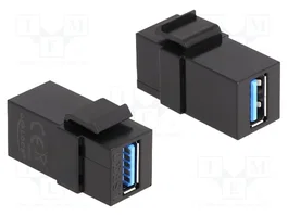 DeLOCK Módulo Keystone USB 3.0 hembra a USB 3.0 hembra negro (1:1) 87831