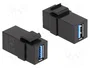DeLOCK Módulo Keystone USB 3.0 hembra a USB 3.0 hembra negro (1:1) 87831