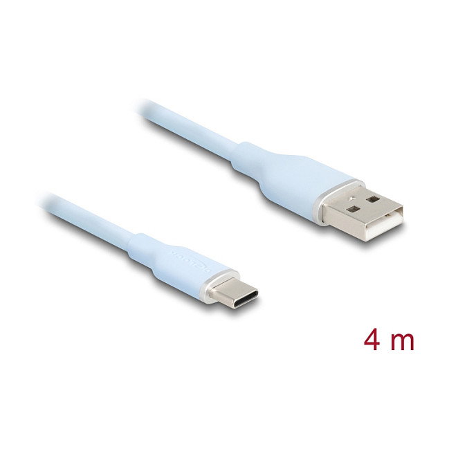 DeLOCK Cable USB 2.0 de Tipo-A a Tipo-C™ 4 m Azul Silicona